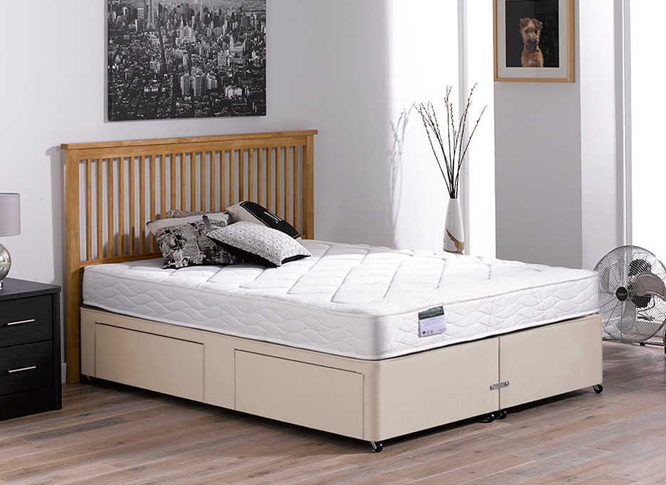 Ashton Open Spring Divan Bed - Soft - Beige