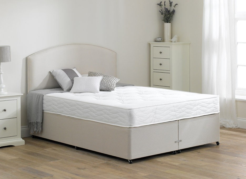 Halliday Open Spring Divan Bed - Firm - Beige