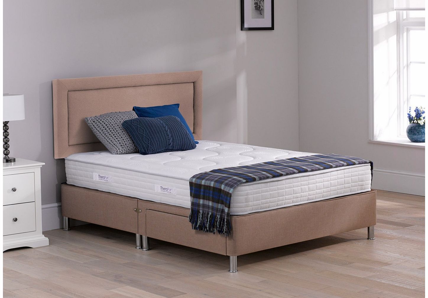 Therapur Emotion 24 Divan Bed With Legs - Medium