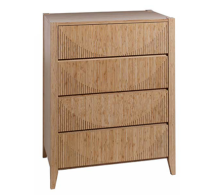 4Living Furniture Limited Soko Solid Bamboo 4 Drawer Chest in Caramel -