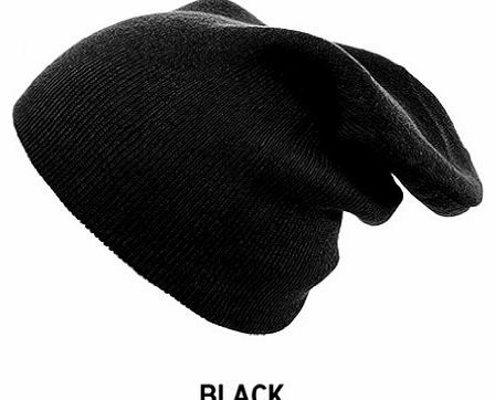 (TM)Oversized Baggy Fit Slouch Style Beanie Beany Cap brand 4sold (plain black)