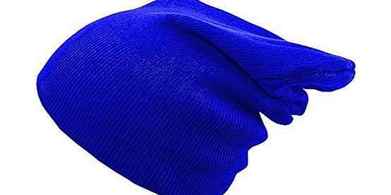 4sold (TM) Oversized Baggy Fit Slouch Style Beanie Beany Cap brand 4sold (Plain Blue)