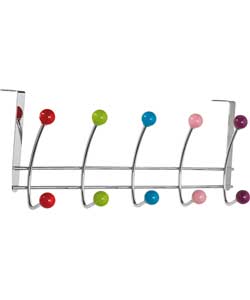 5 Hook Over Door Hanger - Chrome