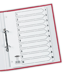 5 Star 1-10 Indexes with Clear Tabs A4