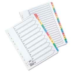 5 Star 1-20 Multicolour Reinforced Dividers A4