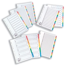 5 Star 10 Part Multicolour Reinforced Dividers A4