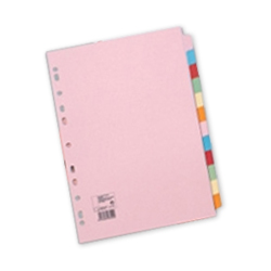 5 Star 12 Part Multicoloured Divider Set A4