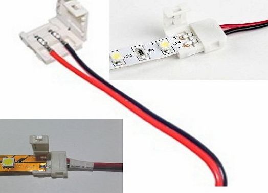 5 Star Lighting Ltd 5 Strip PCB to Wire Connector Adapter Adaptor For 3528 Single Colour LED Strip. Only one strip connector at one end.