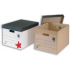 5 Star Office Case of 10 x Storage Boxes - White Black