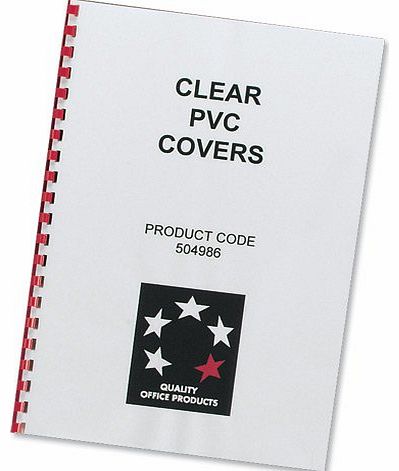 Office Comb Binding Covers PVC 150 micron A4 Clear (Pack of 100)
