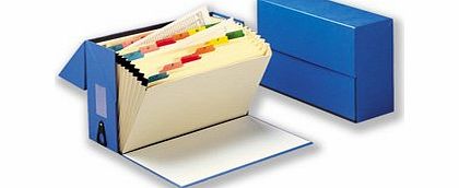 5 Star Office Expanding Box File 20 Pockets A-Z Foolscap Blue