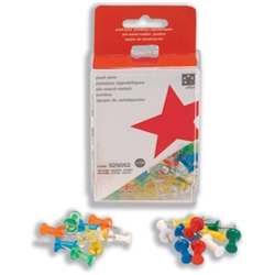 5 Star Office Push Pins Assorted Translucent
