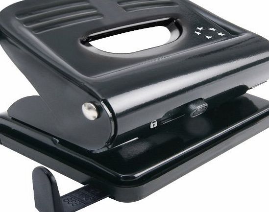 5 Star Punch 2-Hole Plastic Base Metal Handle Capacity 18x 80gsm Black
