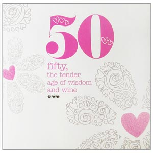 50 Age of Wisdom and Wine Card