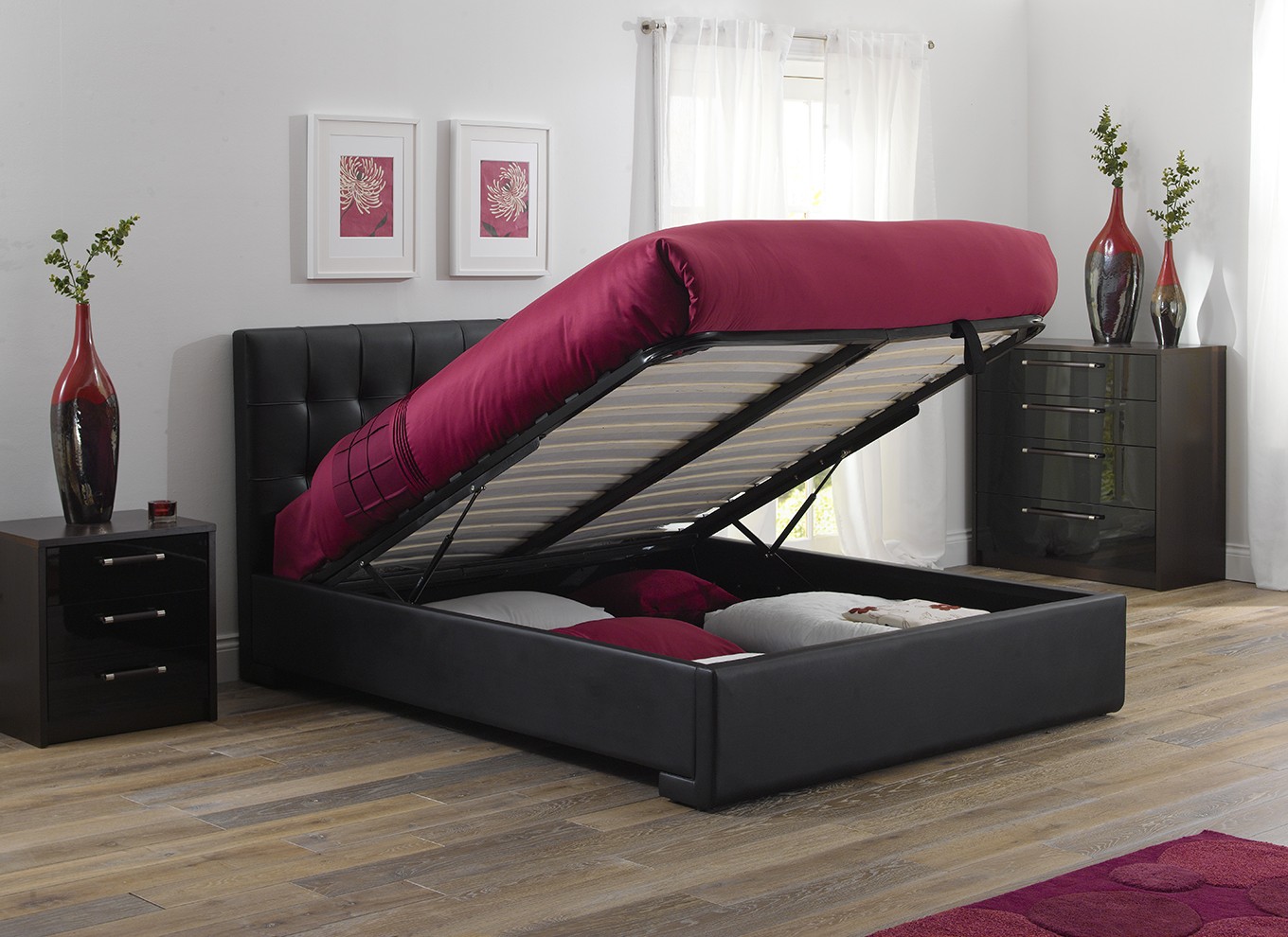 5`0 King Toronto Ottoman Bedstead - Black