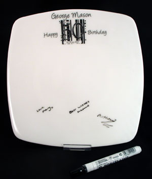50th Birthday - Black and White Message Plate