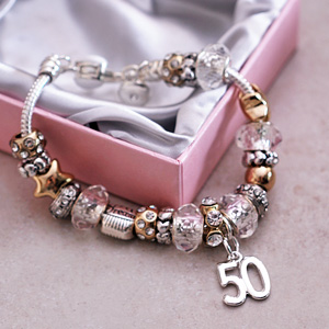 50th Birthday Charm Bracelet