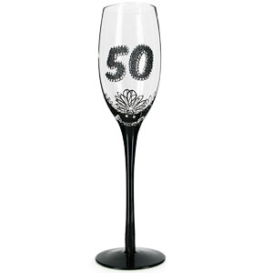 50th Birthday French Lace Style Champagne Glass
