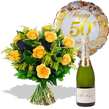 50th Wedding Anniversary Gift Set flowers