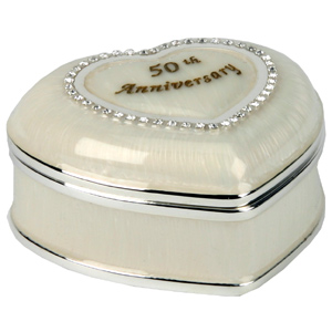 50th Wedding Anniversary Pearl Trinket Box