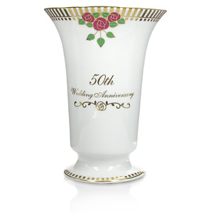 50th Wedding Anniversary Porcelain Vase