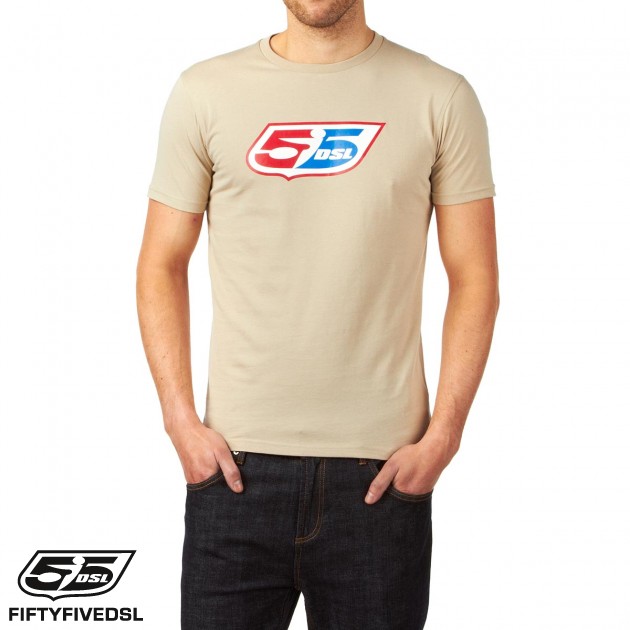 Mens 55DSL Logo Classic T-Shirt - Beige