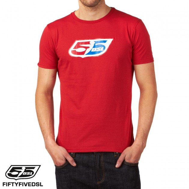 55DSL Mens 55DSL Logo Classic T-Shirt - Red