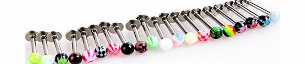 10 x Stainless Steel Ball Top Lip Studs Tragus Ear Rings Monroe Bars Labret Studs Body Piercing Makeup Jewellery