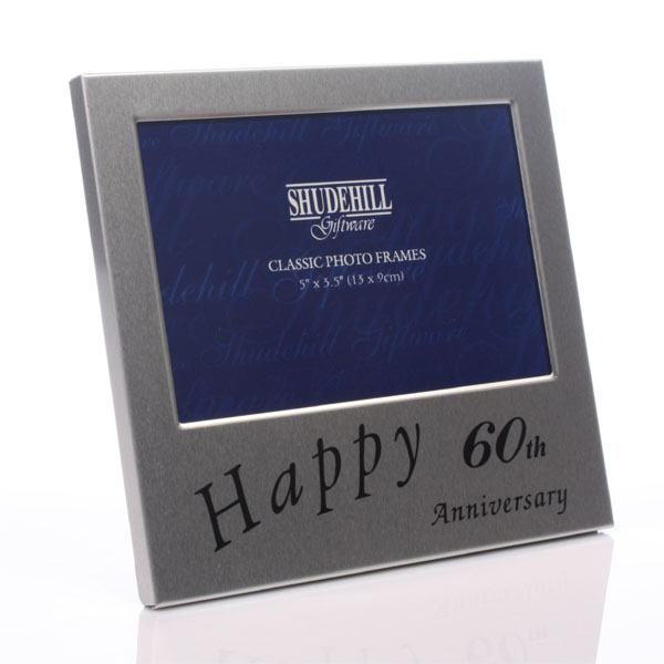 60th Anniversary Satin Silver Photo Frame