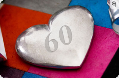 60th Birthday Heart Token