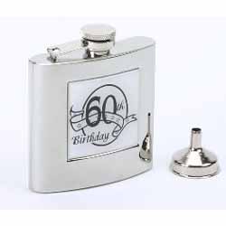 60th Birthday Hip Flask