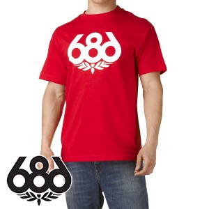 686 T-Shirts - 686 Wreath T-Shirt - Red