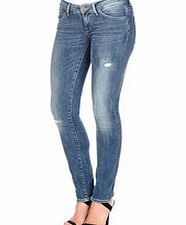 7 For All Mankind Cristen cotton blend faded skinny jeans