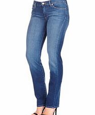 HW straight blue cotton blend jeans