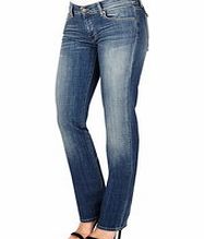 7 For All Mankind Straight blue wash cotton blend jeans
