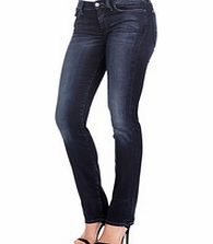 7 For All Mankind Straight dark wash cotton blend jeans