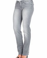 Straight Leg grey cotton blend jeans