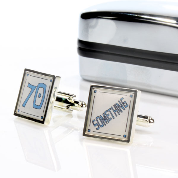 70 Something Cufflinks in Personalised Box