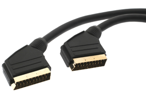 Cables - Gold Plated 21pin Scart to 21pin Scart Fully Shielded Cable - 1.5 Meter - Ref. LEAD730