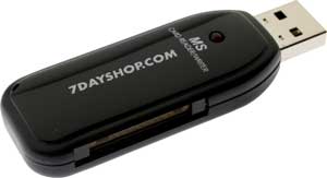 Single Slot USB 2.0 Flash Memory Card Reader - Memory Stick Pro / Pro Duo