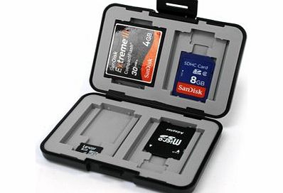 7dayshop Multi Use Memory Card Case for SD / SDHC / SDXC / microSD / microSDHC / microSDXC / Compact Flash etc. - Black