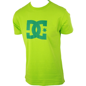 Mens DC Star T-Shirt. Soft Lime