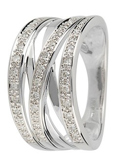 9ct Gold 0.20ct Diamond set Crossover Ring