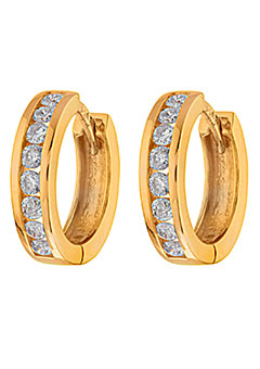 9ct Gold 0.33ct Diamond Hoop Earrings 12156072