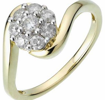 9ct Gold 0.5ct Diamond Solitaire Twist Ring