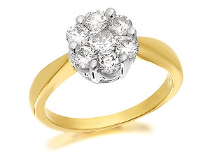 9ct Gold 1.25 Carat Diamond Cluster Ring - 049271