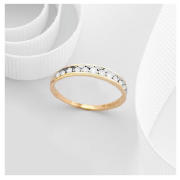9ct Gold 1/4 Carat Diamond Half Eternity Ring N