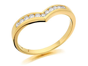 9ct gold 1/4 Carat Diamond Wishbone Ring 048074-N
