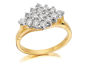 9ct Gold 1 Carat Diamond Cluster Ring - 049211