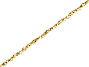 9ct Gold 1mm Wide Singapore Chain 18` -